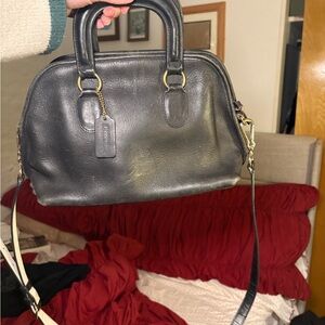 Vintage Coach Black Leather Satchel